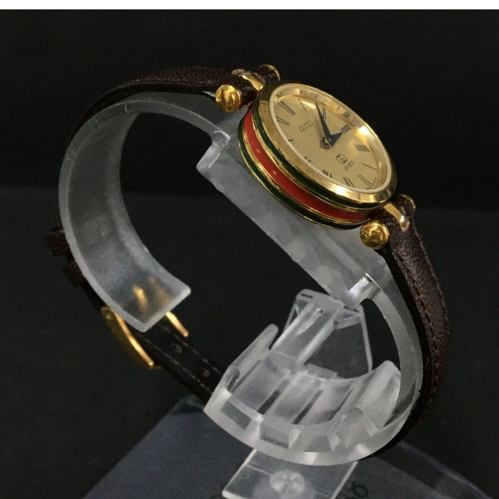GUCCI 2000L Sherry Line Gold Women's Quartz Watch - Picture 5 of 10
